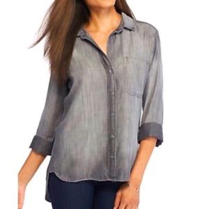 Anthropologie Cloth & Stone Gray Button Down Shirt